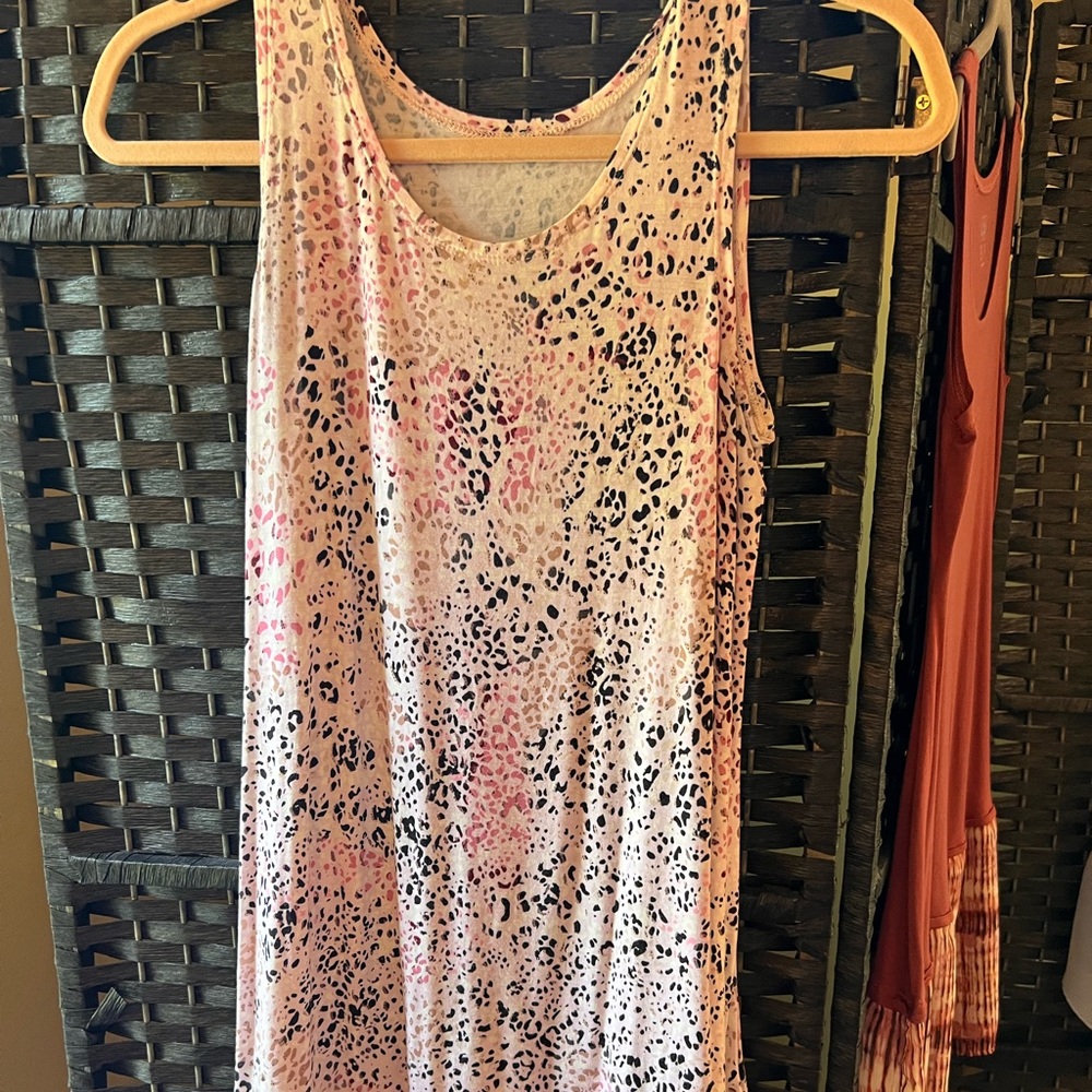 Logo long stretchy knit tops